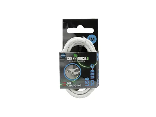 Kabel Green Mouse USB-A to USB-C data Woven 1m blisterverpakking