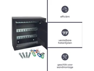 Sleutelkluis 28x30x10cm 30 Sleutels Elektronisch Cijferslot - 8