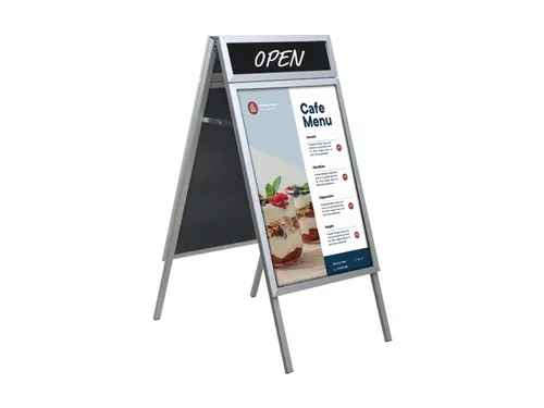 Europel A-Stoepbord A1 met Topbord 32mm profiel Aluminium