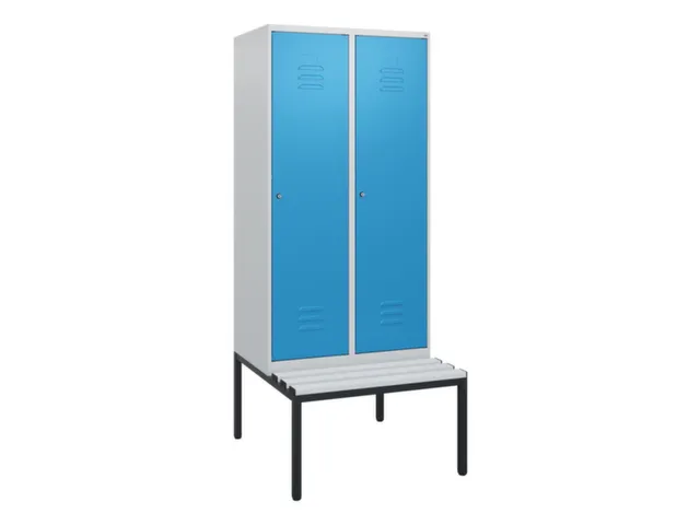 locker met bank,HxBxD 1950x800x815mm,2vak,vak B 400mm,cil.-slot