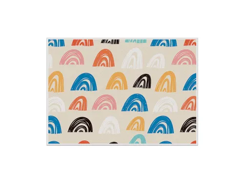 Placemat 45x32cm PVC Kleurrijke vormen Regenboog 6 Stuks