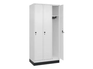 locker,HxBxD 1950x900x500mm,3vak,vak B 300mm,draaigrendel,sokkel - 2