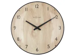 Tafelklok Nextime Edge Wood Mini 20 cm houtkleurig gebolde glazen lens