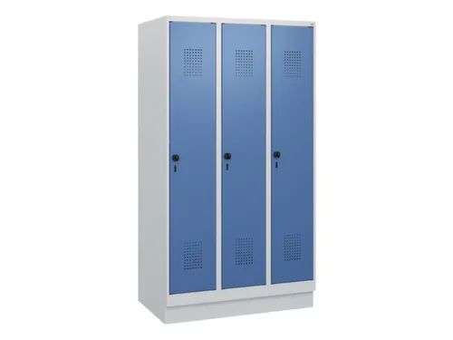 schoollocker,HxBxD 1630x900x500mm,3vak,vak B 300mm,draaigrendel,sokkel