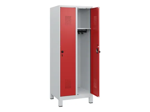 schoollocker,HxBxD 1630x600x500mm,2vak,vak B 300mm,draaigrendel,voeten