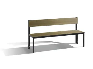 omkleedbank,HxLxD 796x1500x407mm,HPL eiken-sereno,frame staal RAL7021 - 1