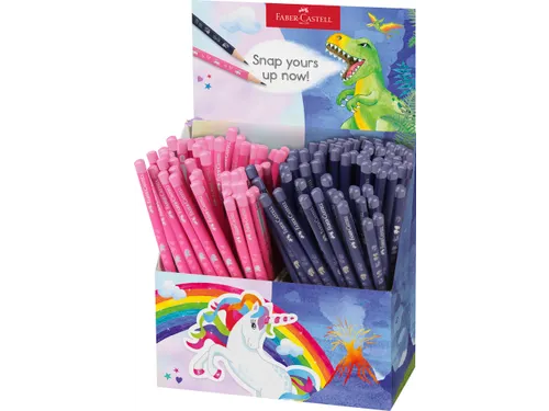 Potlood Faber-Castell grafiet Dino en Unicorn HB 2x72 stuks in koker
