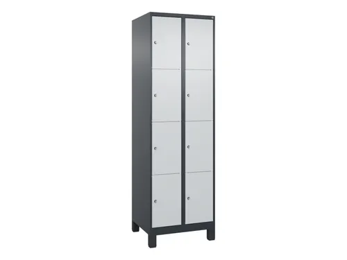lockerkast,HxBxD 1950x600x500mm,2x4vakken,vak B 300mm,cil.-slot,voeten