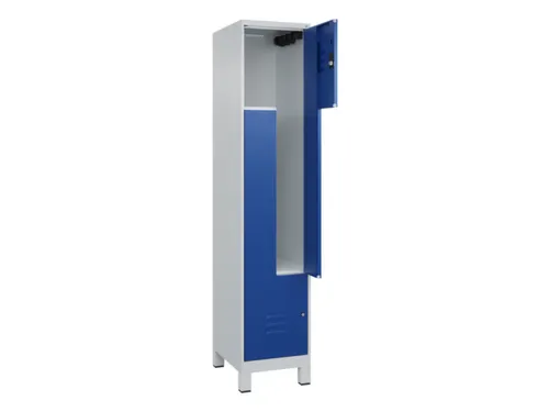 Z-garderobekast,HxBxD 1950x400x500mm,vak B 200/400mm,cil.-slot,voeten