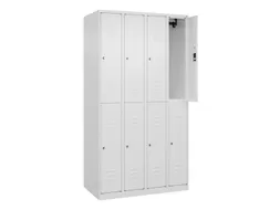 dubbeldekse locker,HxBxD 1850x1000x500mm,4x2vak.,vak B 250mm,cil.-slot