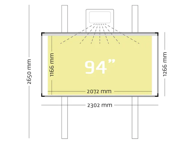 Projectiebord 126x231cm 16:9 kolom mat wit Extraflat finger touch
