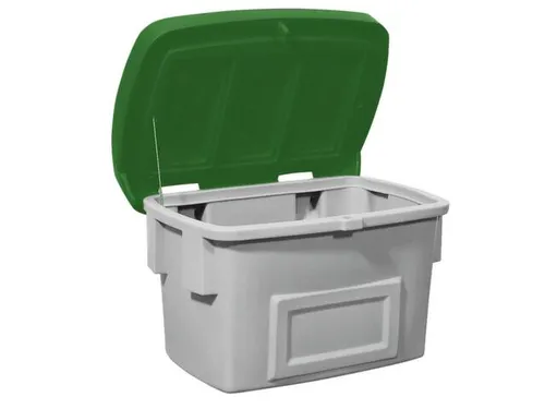 strooigoedbak,1000l,HxBxD 960x1800x1350mm,PE,grijs,deksel groen