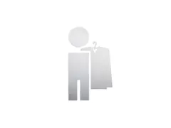 deurbord,garderobe,RVS,zelfklevend,HxB 110x65mm