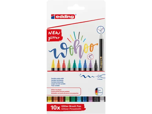 Brushpen edding 1340 glitter assorti set à 10 stuks