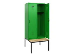 locker met bank,HxBxD 1950x800x815mm,2vak,vak B 400mm,draaigrendel