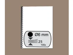 Bindrug GBC 6mm 21-rings A4 zwart 100stuks