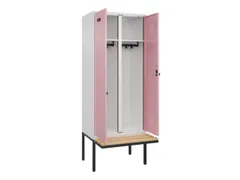 locker met bank,voor scheiding van kleding,HxBxD 2120x800x815mm,2vak