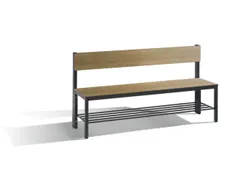 omkleedbank,HxLxD 796x1500x407mm,HPL eiken-sereno,frame staal RAL7021