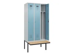 locker met bank,voor scheiding van kleding,HxBxD 2120x900x815mm,3vak