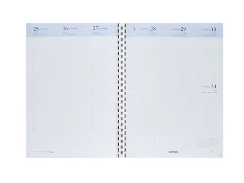 Agendavulling 2027 Brepols Timing 7dagen/2pagina's spiraal wit