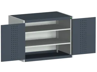 kast met geperforeerde platen,HxBxD 800x1050x650mm,2xStalen bodem - 1