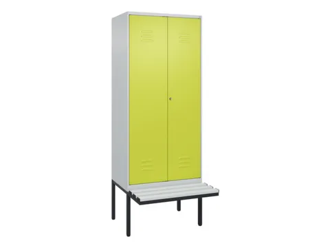 PBM-locker met bank,HxBxD 2120x800x815mm,2vak,vak B 400mm,cil.-slot
