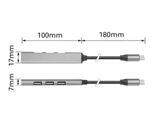Hub ACT USB-C 3x USB-A 2.0 en 1x USB-A 3.0 - 6