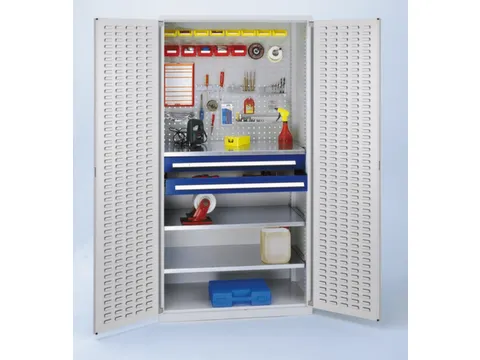 kast met sleufplaat,HxBxD 1950x1000x600mm,3xStalen bodem,RAL5010