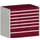 ladekast HxBxD 900x1050x650mm 7laden RAL7035 front RAL3004