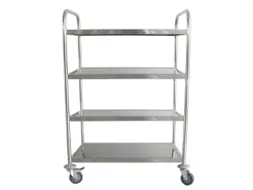 RVS serveerwagen,draagverm. 200kg,4etage(s),m. kunststof matten
