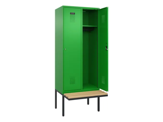 locker met bank,HxBxD 2120x800x815mm,2vak,vak B 400mm,cilinderslot