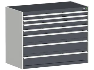 ladekast 1000x1300x650mm 7laden zware lasten RAL7035 front RAL7016 - 2