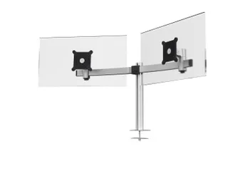 Monitorarm voor 2 schermen bureaubevestiging met bladdoorvoer Zilver - 1