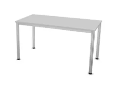 Vergadertafel Hxbxd 74x140x70cm 4-poots Aluzilver Mp-lichtgrijs