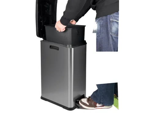 Afvalbak Rejoice EKO 30 liter met kunststof binnenbak RVS