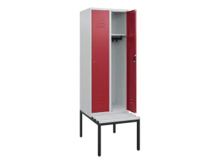 locker met bank,HxBxD 1950x600x815mm,2vak,vak B 300mm,cil.-slot - 2