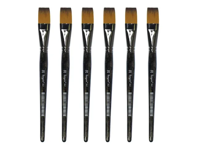 Penseel Kangaro Serie 341 plat Nr. 20 synthetisch doos 6 stuks