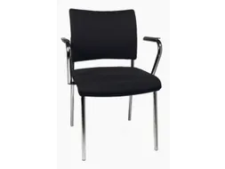 Bezoekersstoel Armleuningen Zwart Stof 430x480x450mm