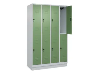 dubbeldekse locker,HxBxD 1950x1200x500mm,4x2vak.,vak B 300mm - 2