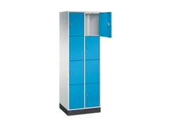 lockerkast,RAL 7035/RAL 5012,HxBxD 1950x620x500mm,2x4vakken,cil.-slot