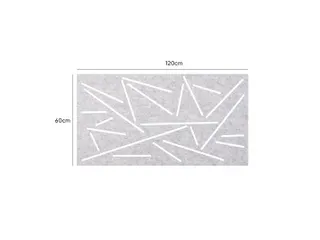 Akoestisch Bureaupaneel met patroon uitsnede 60x120cm Lichtgrijs - 3