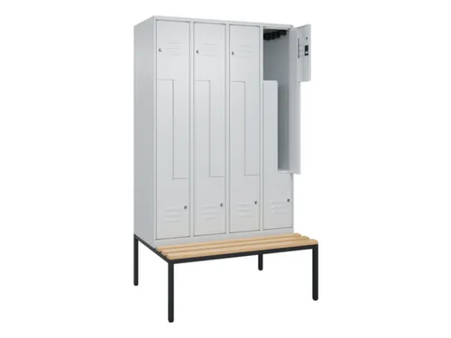 Z-garderobekast,HxBxD 2120x1200x815mm,8vak,vak B 300mm,cil.-slot