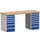 werkbank,HxBxD 940x2000x750mm,beukenblad,draagverm. 1500kg,2containers