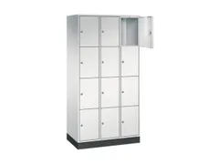 lockerkast,RAL 7035,HxBxD 1950x920x500mm,3x4vakken,cil.-slot,sokkel