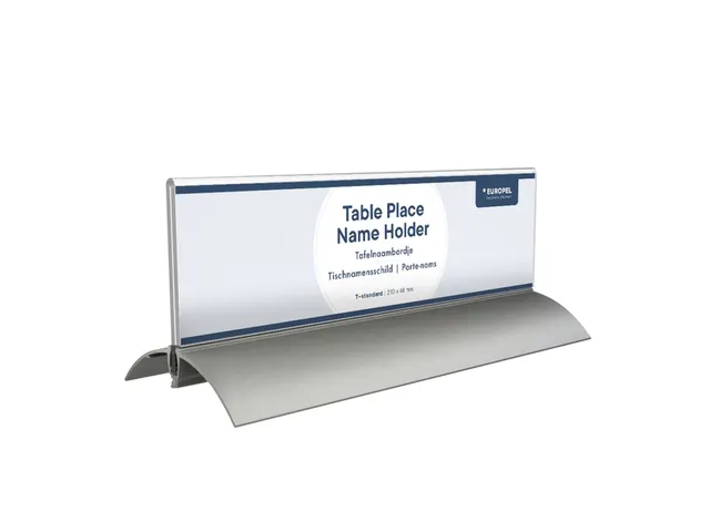 Tafelnaambord Europel 2 61x210mm acryl aluminium