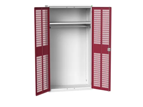 Lockerkast 2000x1050x550mm 1 vak, dubbele ventilatiedeur, RAL3004