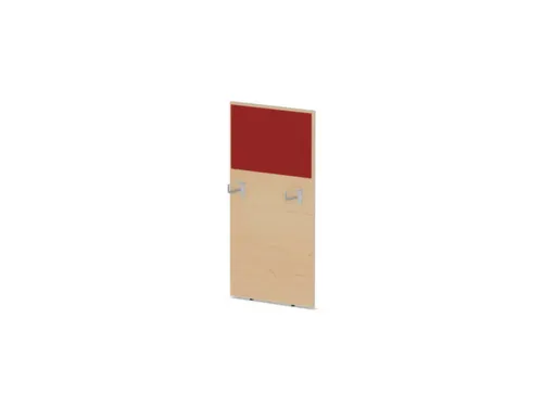 baliepaneel,v. bureau,aanbouw links,B 600mm,NE-esdoorn,BN4011-rood