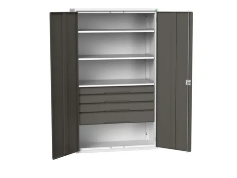 universele kast,HxBxD 2000x1300x550mm,3xStalen bodem,4lade(n)