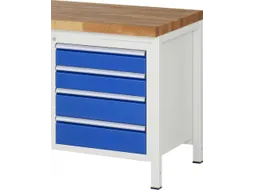 laden-onderbouw,v. werkbank,HxBxD 620x580x650mm,4lade(n),romp RAL7035