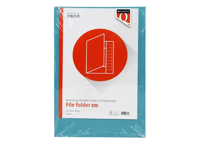 Dossiermap Quantore Folio 300 Gram Blauw